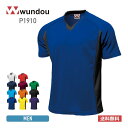 ドライ tシャツ メンズ 半袖 wundou ウンドウ ベーシックサッカーシャツ P1910 吸汗 速乾 フットサル 練習着 部活 試合用 ストライプラ..