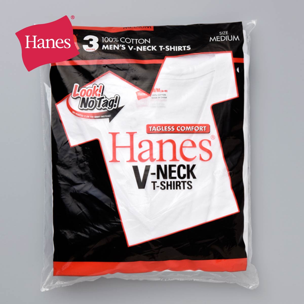 tシャツ メンズ 無地【Hanes ヘインズ 【3枚組】アカラベル Vネック Tシャツ 赤パック HM2145K】インナー メンズ 赤パック S M L XL