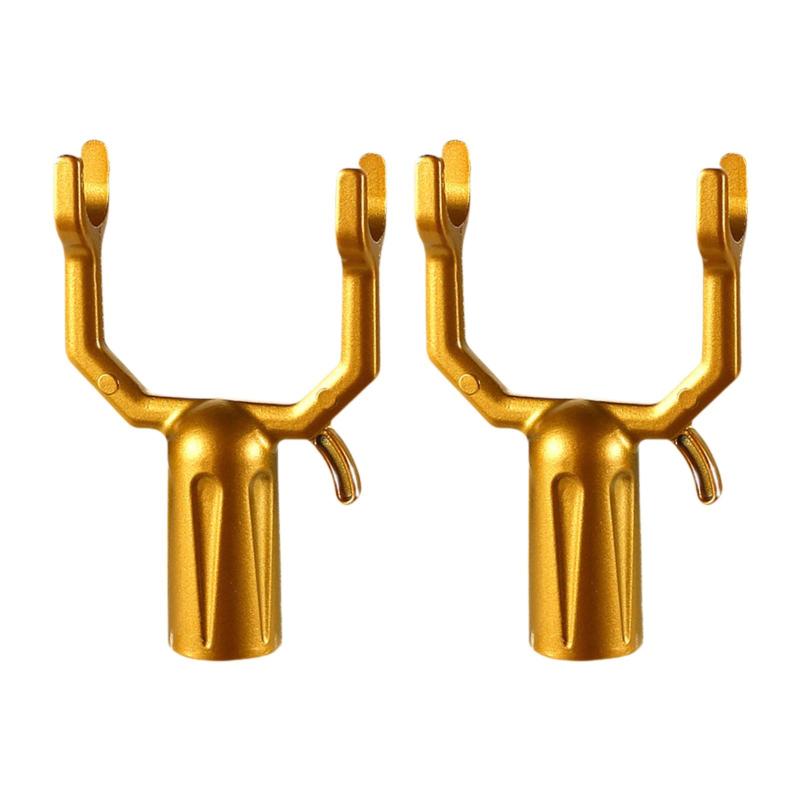 2 個セット 物干し竿接続フォーク 物干し竿ヘッド アルミ合金製吊り下げ交換用フォーク 木松葉杖サポー..