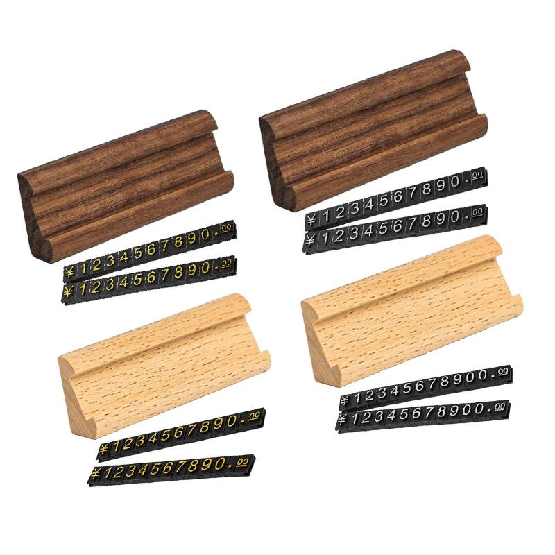 価格タグ調整可能な木製ディスプレイスタンドプライスショーセール価格ホルダーリングスーパーマーケッ..