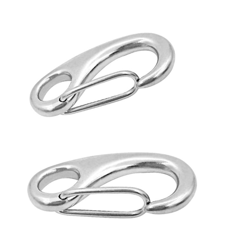 2ピース/個ボートマリンクリップ5cmステンレススナップフックカラビナ