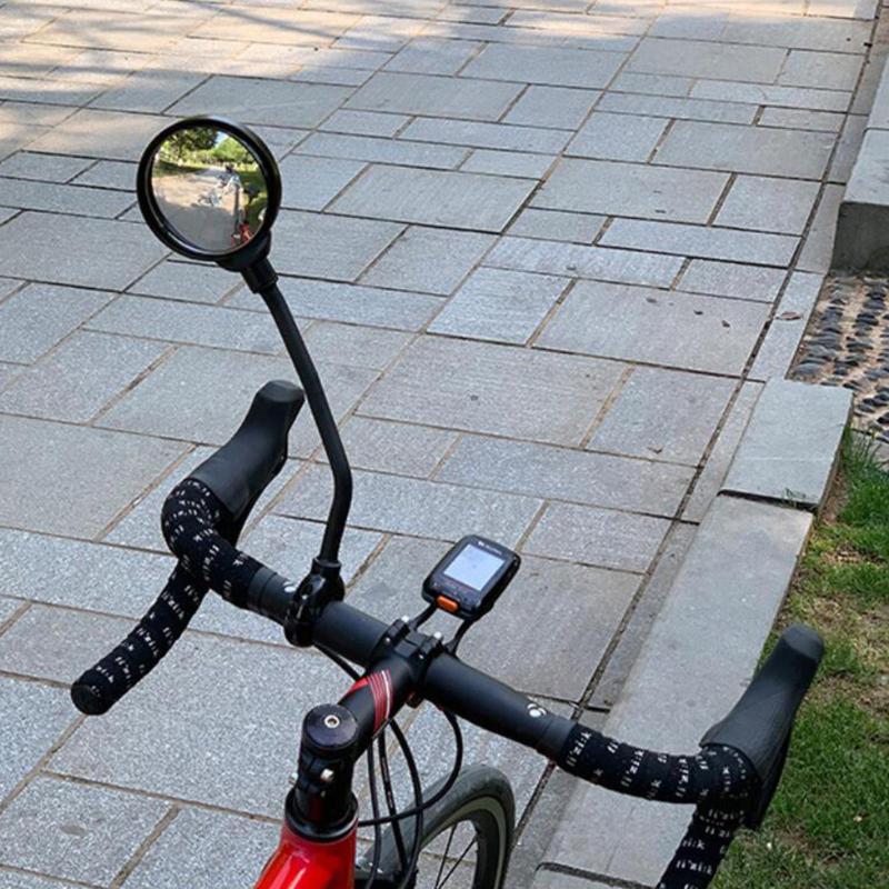 バイクミラー.調整可能な広角自転車.マウンテンロードバイクサイクリングライディング用のユニバーサルハンドルバー凸面鏡