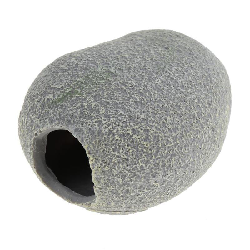 爬虫類を隠す洞窟の装飾水族館タートルホールバスキングストーンプラットフォームM