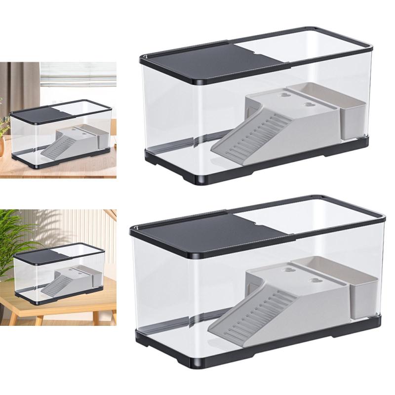 カメタンク.爬虫類生息地.カバー付きアクセサリー.カメ水槽.カエルヒョウ用バスキングプラットフォーム付き