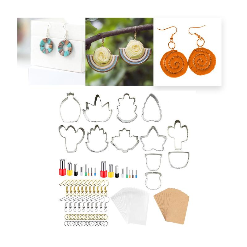 128x ポリマー粘土カッター イヤリング用 手作り粘土イヤリング製作用品