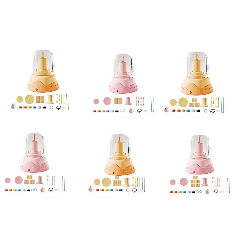 キッズエレクトリック陶器ホイールセット陶器形成マシンDIY初心者アートワークピグメントクラフトプロジェクトクラフトキットギフト