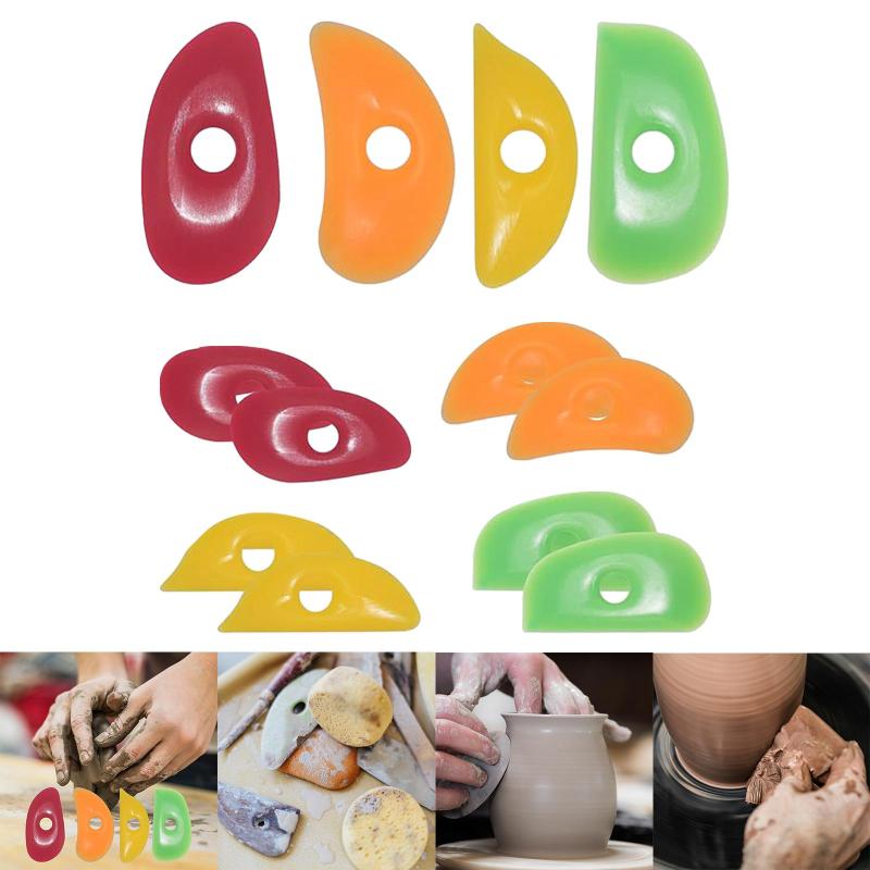 12個のセラミック粘土リブ.ソフトラバーセラミックリブ.モデリング粘土アーティスト用セラミック粘土リブ