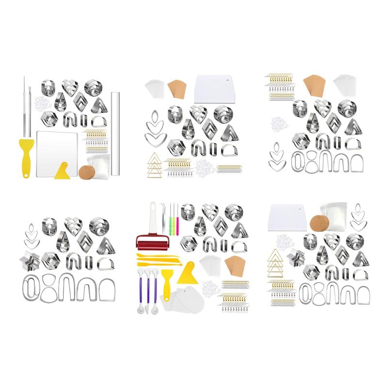 ポリマークレイカッタークレイイヤリングカッターイヤリングカードとDIYクレイジュエリーツール用フック付き