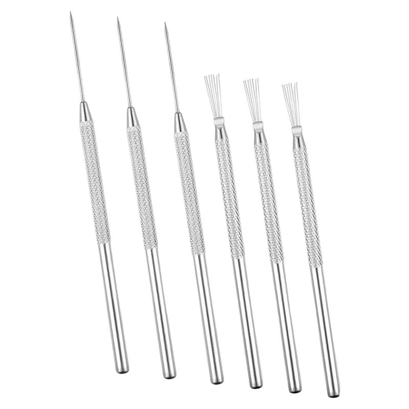 粘土ピンツール 陶芸ツール DIYクラフト ポリマーディテールモデリング用 6個セット