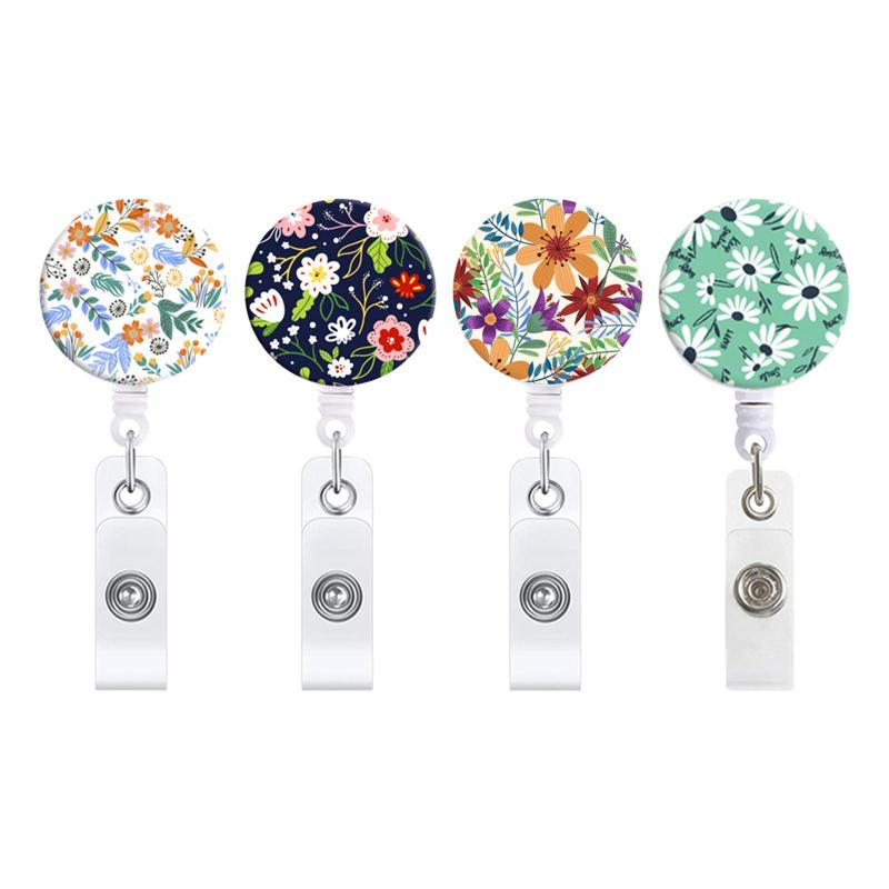 ナース格納式バッジリールホルダー看護バッジクリップアクセサリーワニ口スイベルクリップ付き女性家庭学生オフィス用