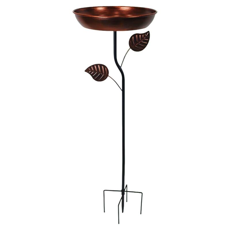 バードバス 屋外用 バードフィーダー 鉄製 給水器 杭付き 野鳥の餌台 スタンドタイプ 水浴び容器 設置..