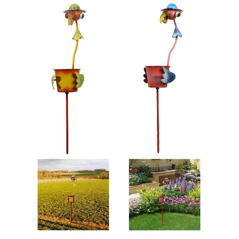フラワーポットガーデンステーク植木鉢プランター動物彫刻芝生飾り多用途手作り花瓶ステーク植木鉢装飾