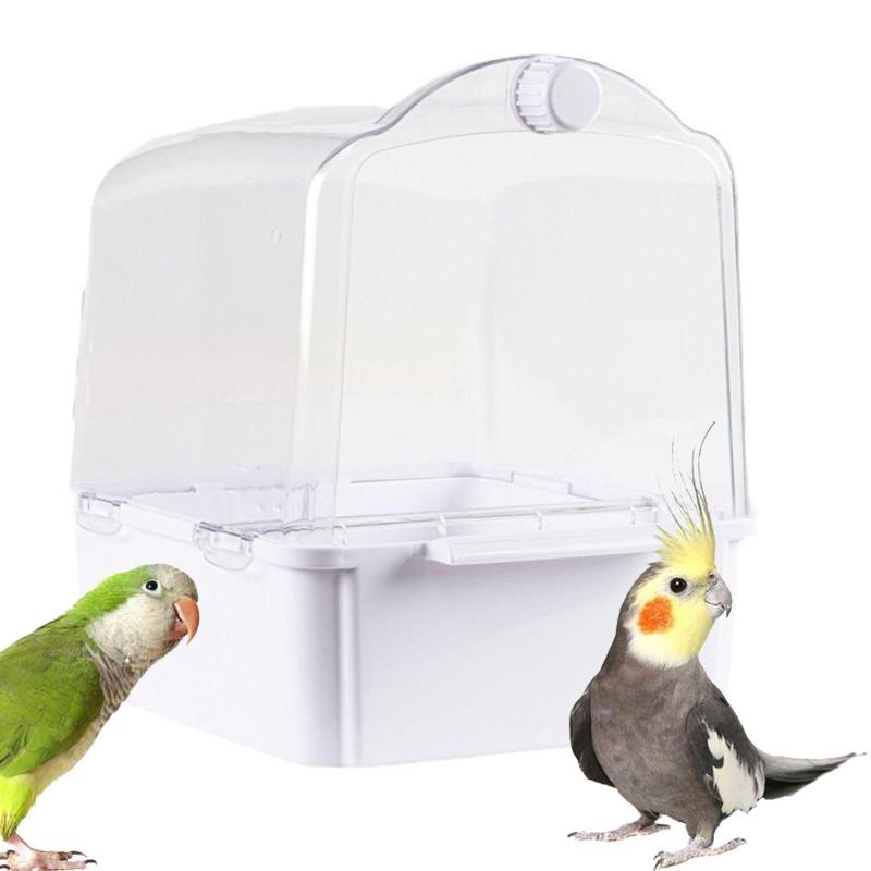 バードケージボックスオウムズバスシャワーボックスウォーターボウルペット用品透明