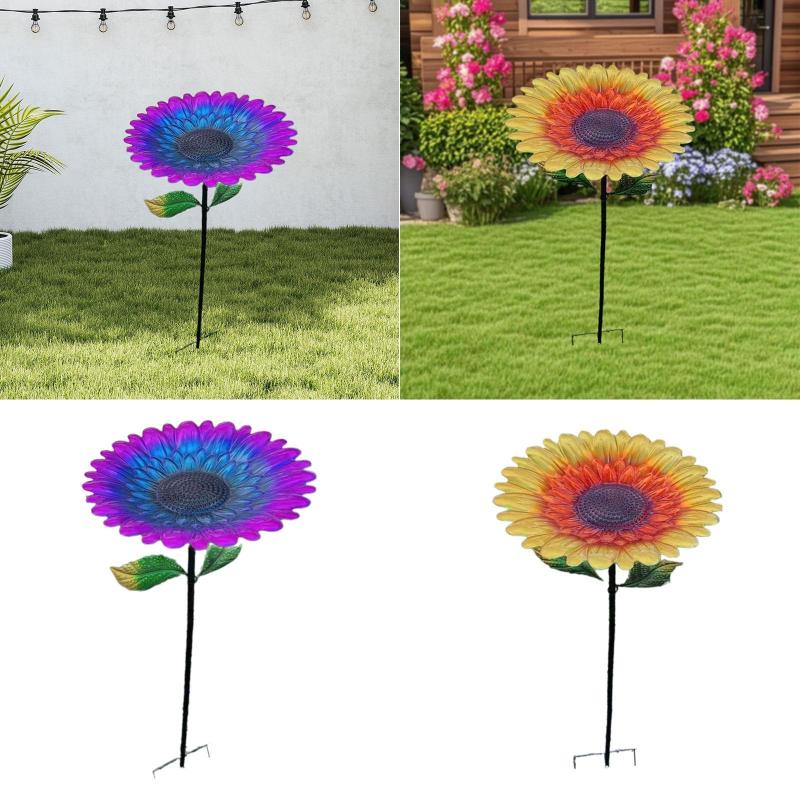 ひまわりの鳥の餌箱.鳥愛好家のための屋外用金属製.地面に埋め込むバストレイフィーダー.中庭の芝生.庭..