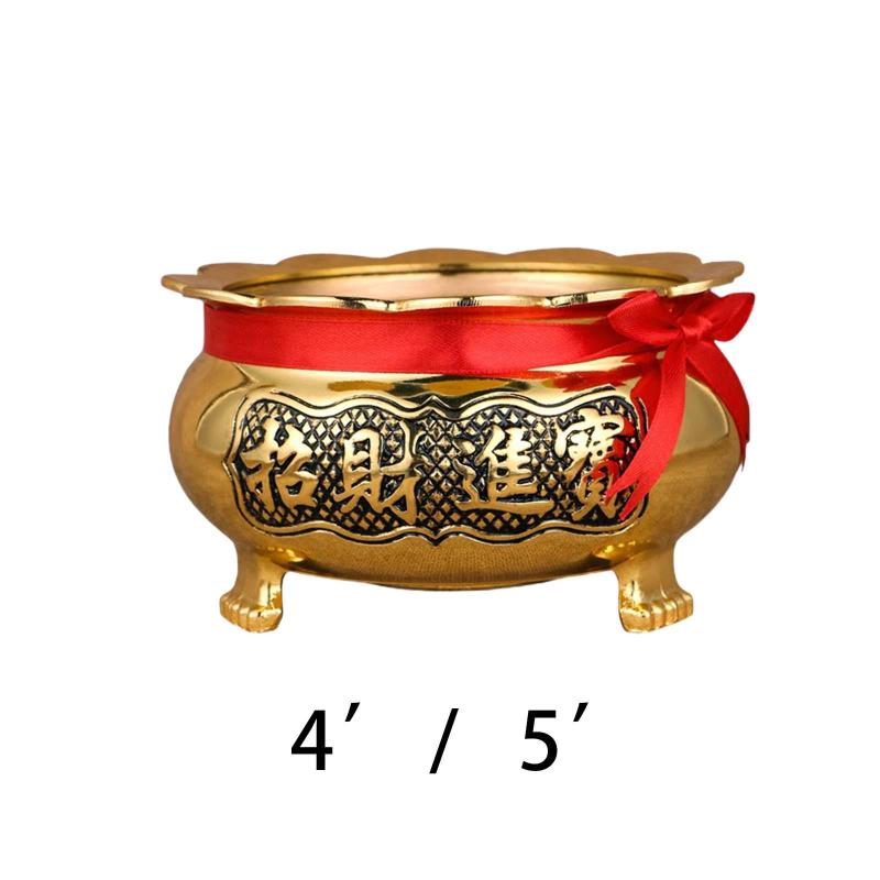 金属香炉真鍮香立てポータブル宝盆地足付き供物ボウル香鉢香炉リビングルーム瞑想装飾用