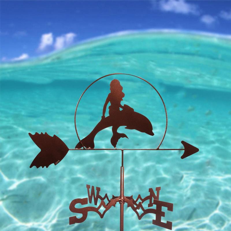 エレガントなステンレス鋼の人魚風見鶏ウェザーベーンファーム装飾飾り