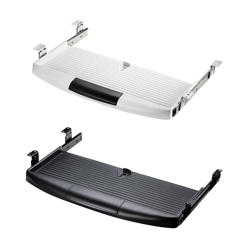デスク下のキーボードトレイ スライド式キーボード引き出しトレイ 引き出し式 サイレントスライドレー..