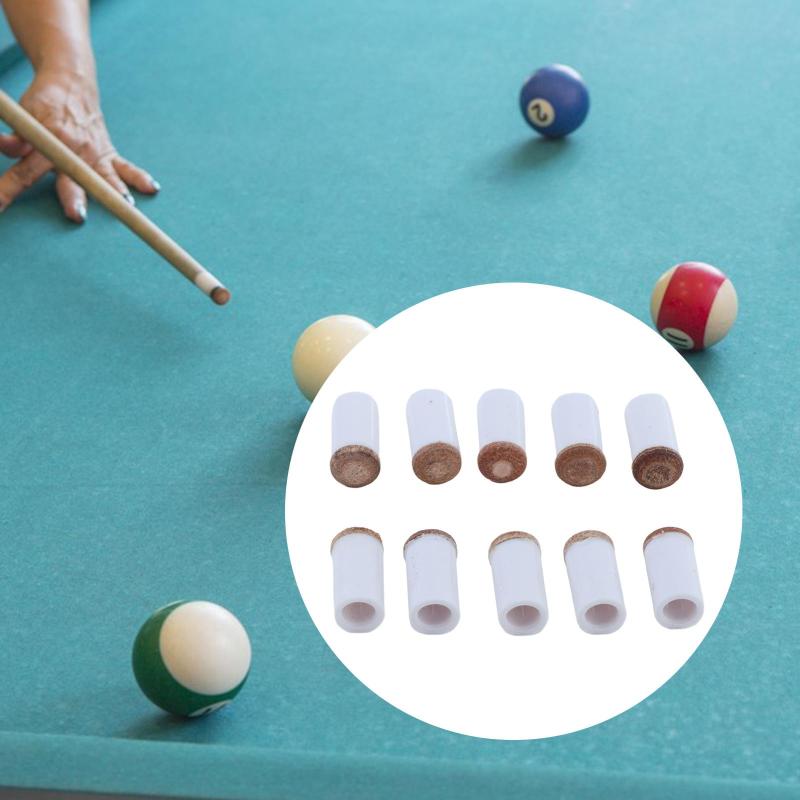10パック プールキューチップとフェルール.スヌーカー修理プロフェッショナルビリヤードキューヘッド厚く長いフェルール