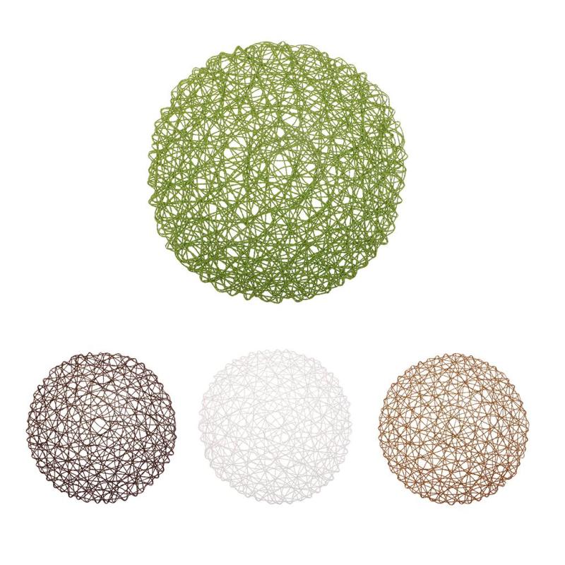 家庭の装飾 コースター ストロー織物 手作り プレースマット ボトムパッド 4色選ぶ