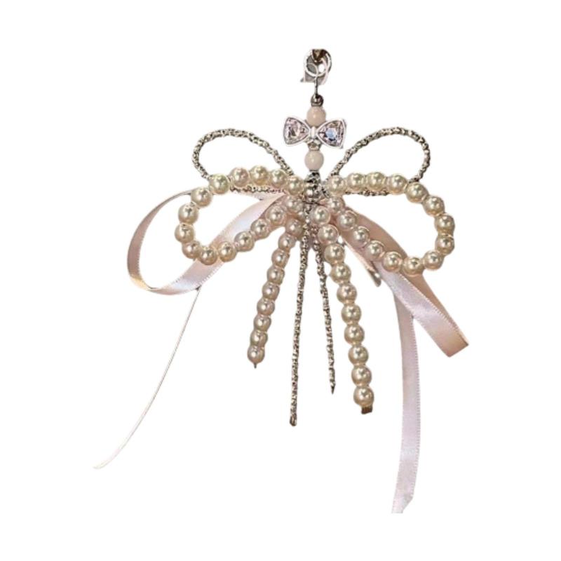 ビーズボウノット電話チャームストラップウォーターボトルデコレーションファッションバッグペンダント