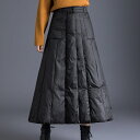 ウィンターダウンコットンロングスカートエックブレストウォームAラインスカート