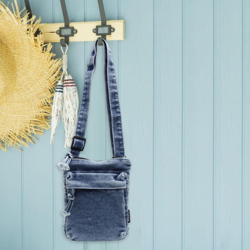 デニムのスマホケース ヴィンテージスタイル クロスボディバッグ 旅行 ショッピング キャンプ用