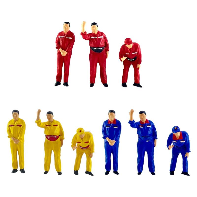 3個のピース​​1:64スケールミニチュアモデルガソリンスタンドドールハウスの人物