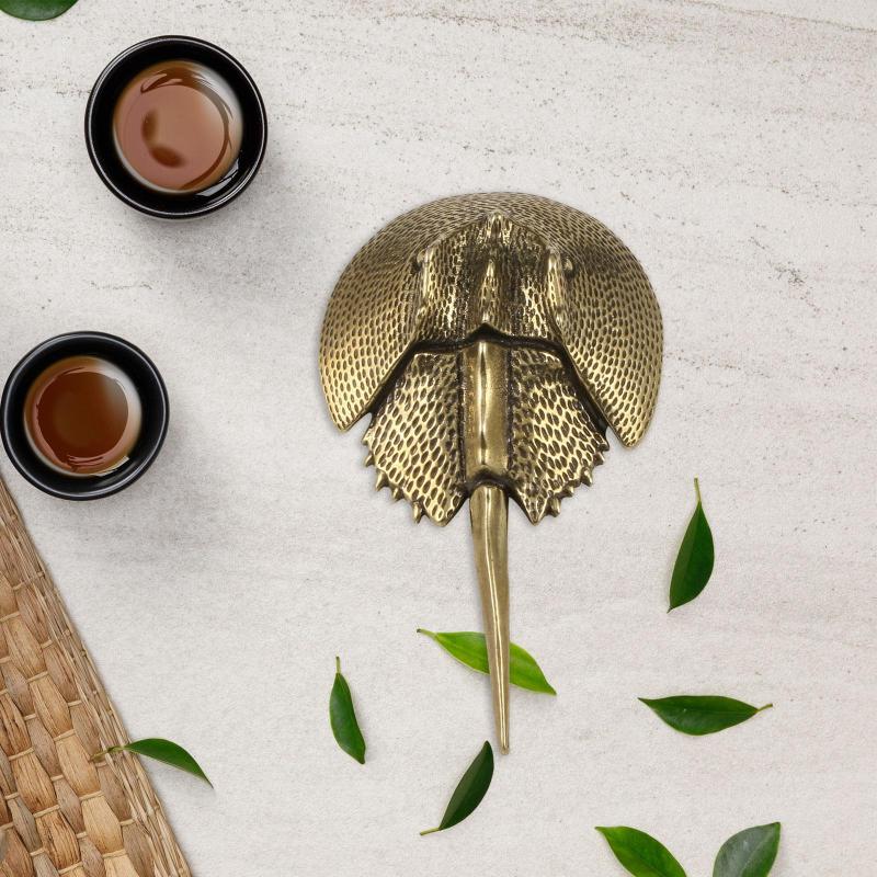 カブトガニ 海の生き物 真鍮像 ミニチュアフィギュア 海の生き物モデル リビングルーム オフィス 車用 ..