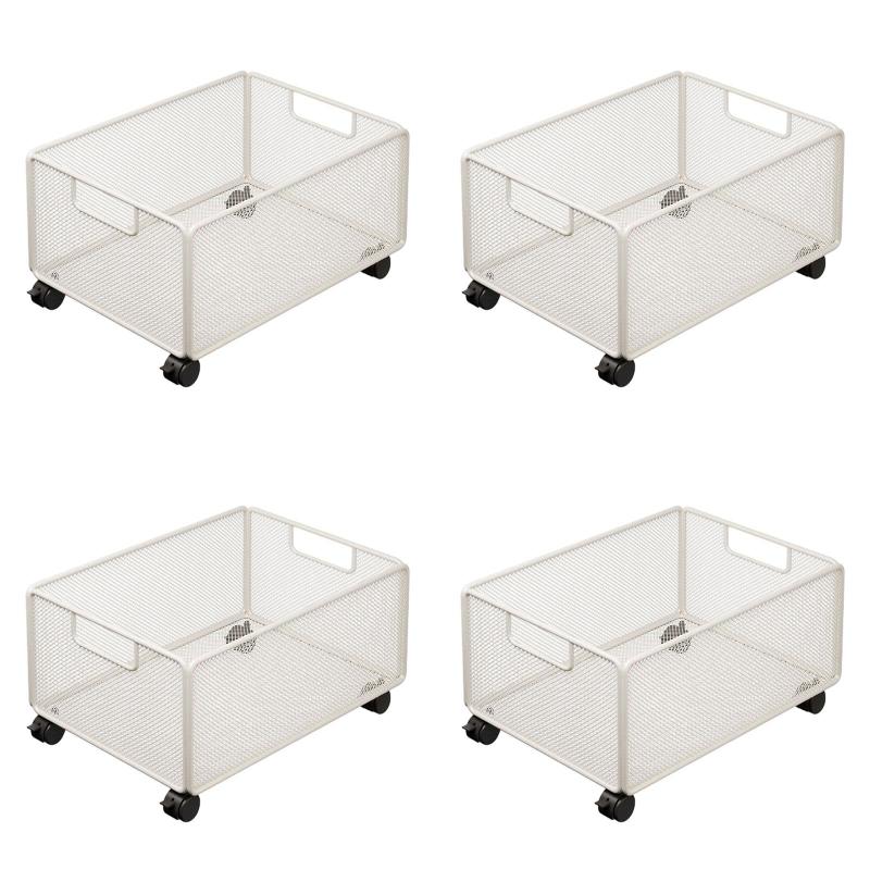 メッシュ収納カート ローリングファイルカート キャスター付き モバイル本棚 シンプル 可動式 ローリン..