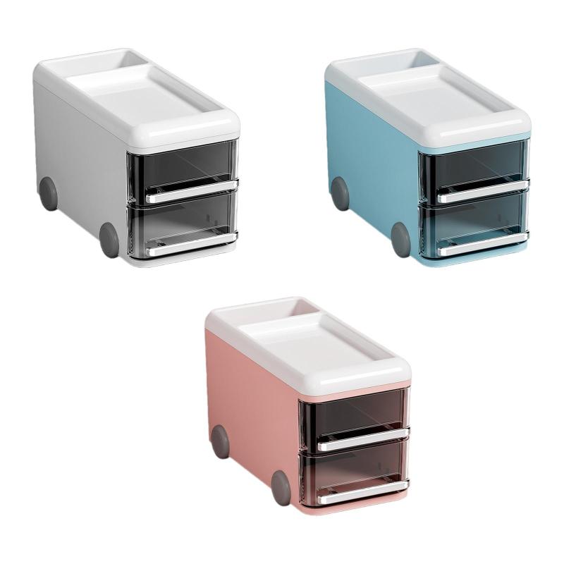 デスクトップオーガナイザー テーブルディスプレイスタンド 車型 引き出し付き 多目的収納棚 オフィス リビングルーム カウンタートップ用
