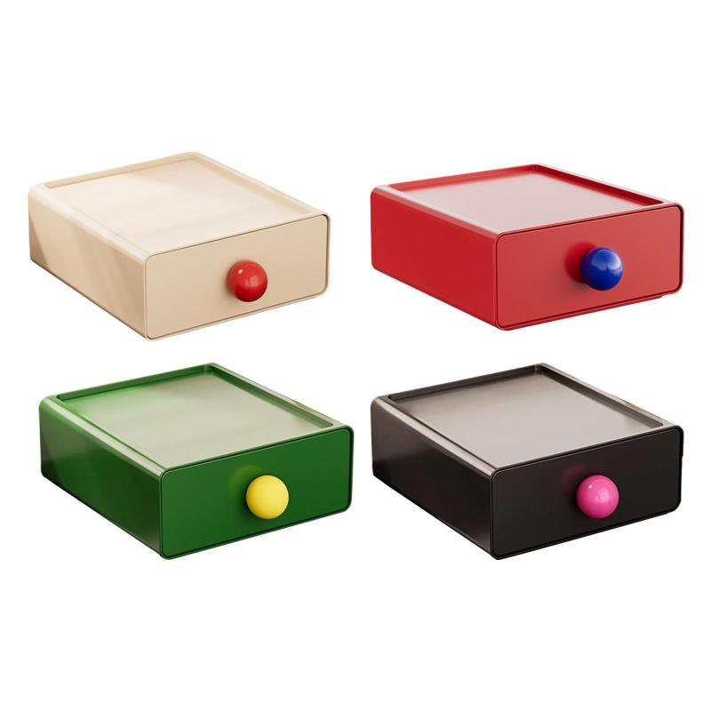 デスクトップ収納ボックス 積み重ね可能な雑貨コンテナ 省スペースデスクオーガナイザー デスク引き出し 寮 カウンタートップ 学校 オフィス 家庭用