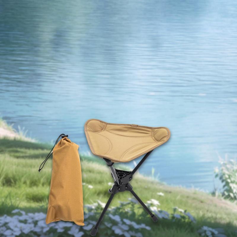 折りたたみキャンプスツール 釣り用三脚シート 折りたたみ式 バッグ付き フットレスト ポータブルチェ..