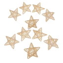 10ピースナチュラルラタンウィッカースターボールクリスマスオーナメント7センチナチュラル , 10個セット