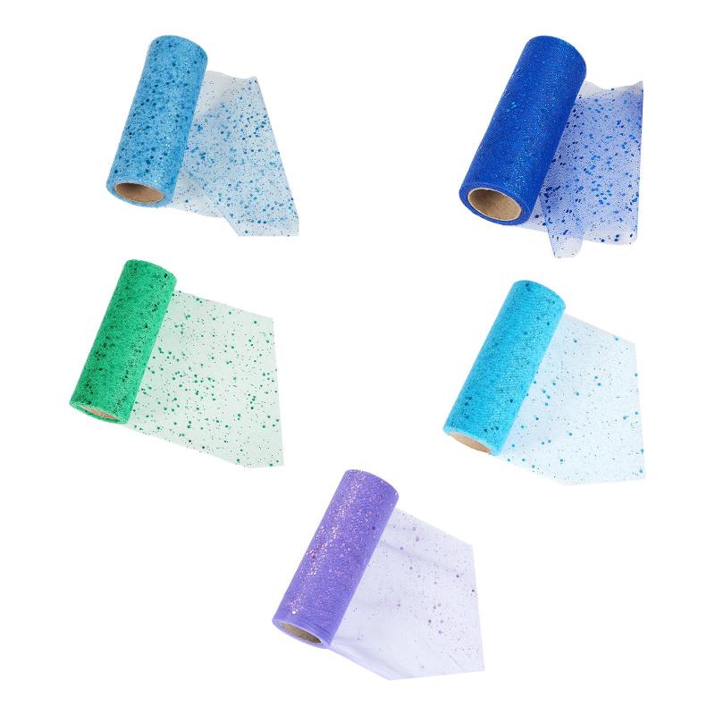 チュール生地グリッターチュール 10 ヤード耐久性のあるスパンコールメッシュメッシュリボン花輪装飾 D..