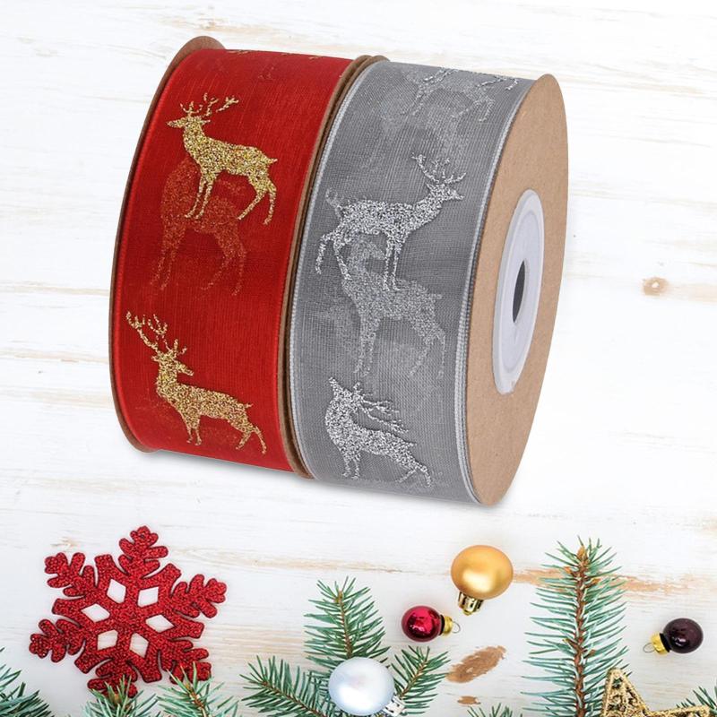 クリスマスヘラジカリボンクリスマス 10 メートル家の装飾クリスマスツリークリスマスツリーリボン