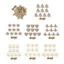 10 ピース クリスマスウッドスライス 未完成の木製カットアウト装飾 クリスマスツリーデコレーション DIYプロジェクト用