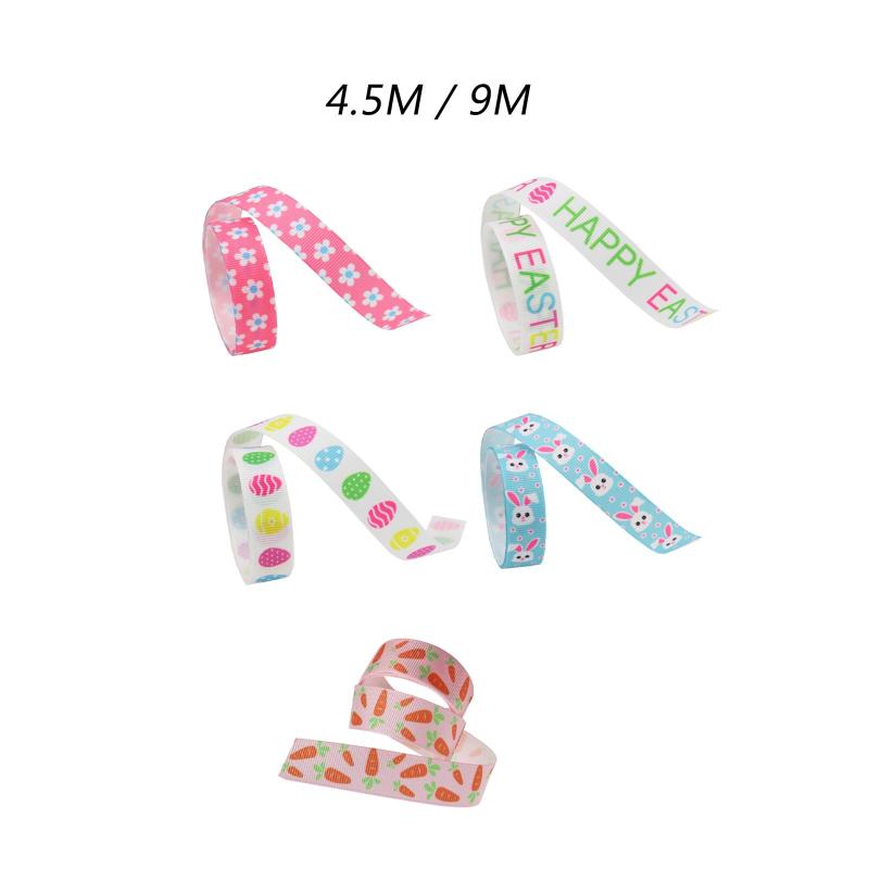 イースターリボン生地リボンイースター装飾ポリエステル春装飾ラッピングリボン縫製花輪 DIY 工芸品ツ..
