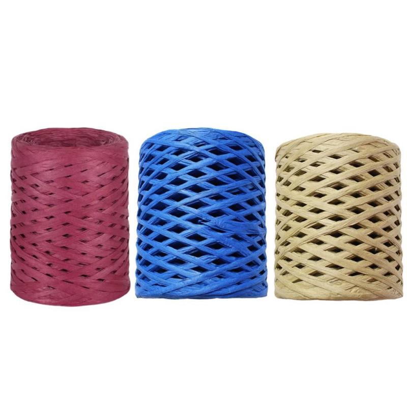ギフトラッピングやフラワーアレンジメントに最適なラフィア撚糸 200mロール
