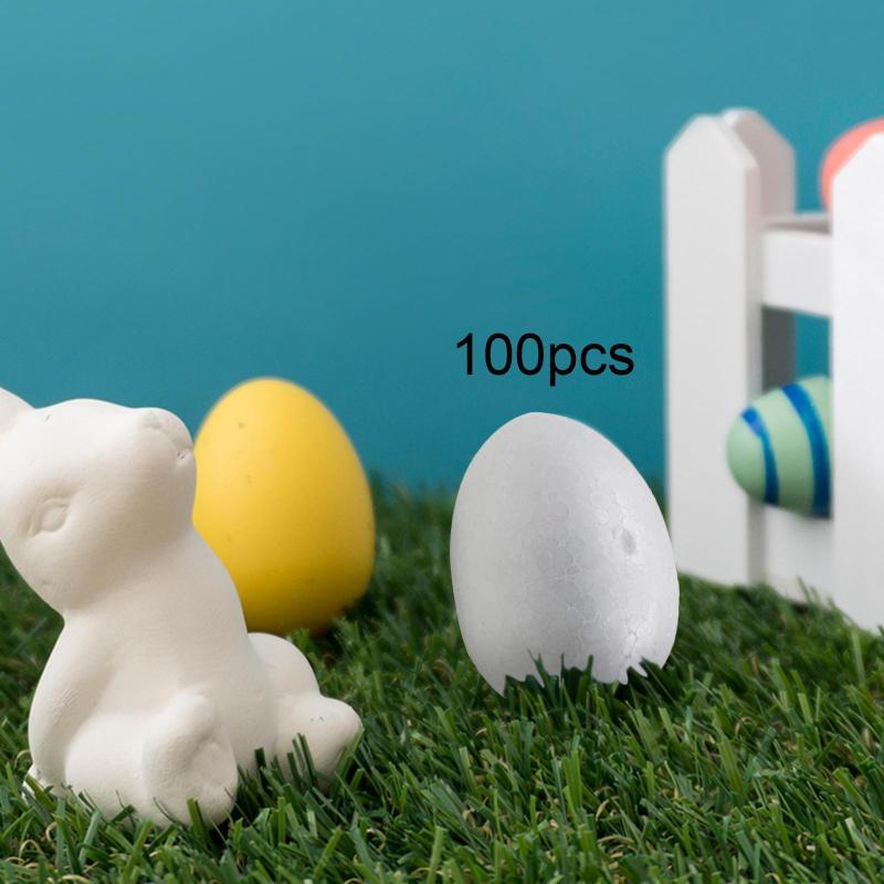 イースターフォームエッグ 100個 パーティー ハロウィン 未塗装 ブランク フェイクフォーム クラフト メイキング