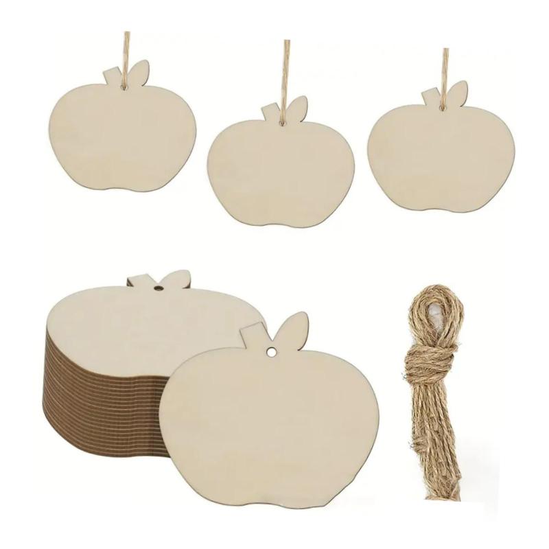 30個の未完成木製オーナメント クリスマスツリーオーナメント センターピース 木製