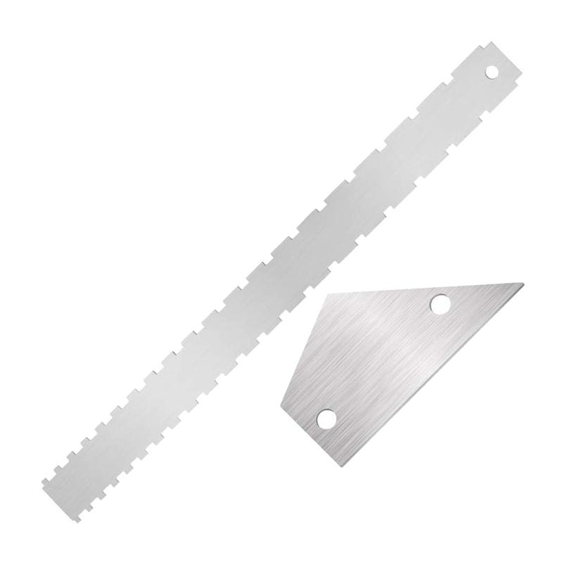 2x ステンレススチールノッチストレートエッジとフレットロッカー指板定規防錆耐久性ギターネック定規アコースティックギターマンドリン用