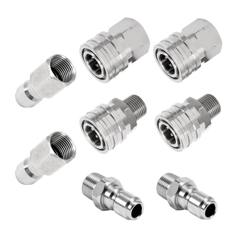 8個の高圧洗浄機アダプターセット.高圧洗浄機継手高圧車