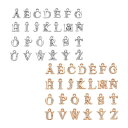 26個のA-Z文字合金ルラインストーンチャームアルファベット手作りビーズキーホルダー用ネックレス女性男性用