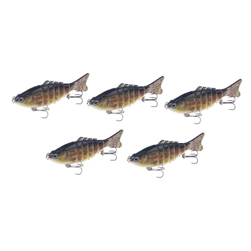 5ピース フィッシングルアー ハードベイト バス ウォールアイ ブルーギル用
