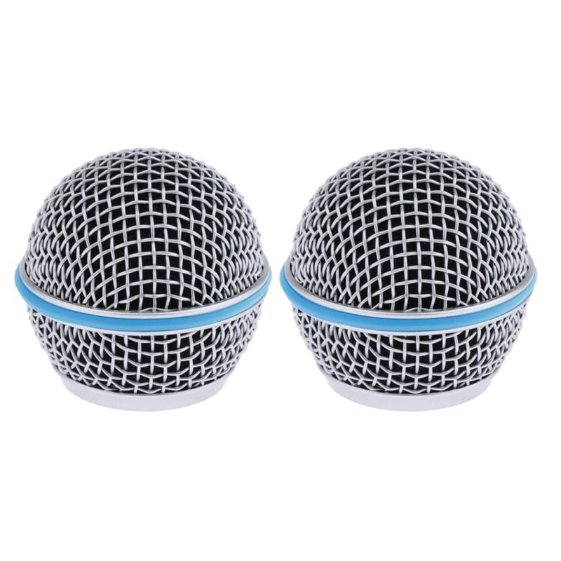 2x ハンドヘルドDIYは.有線ワイヤレス用のメッシュヘッドパーツメッシュカバーを交換します