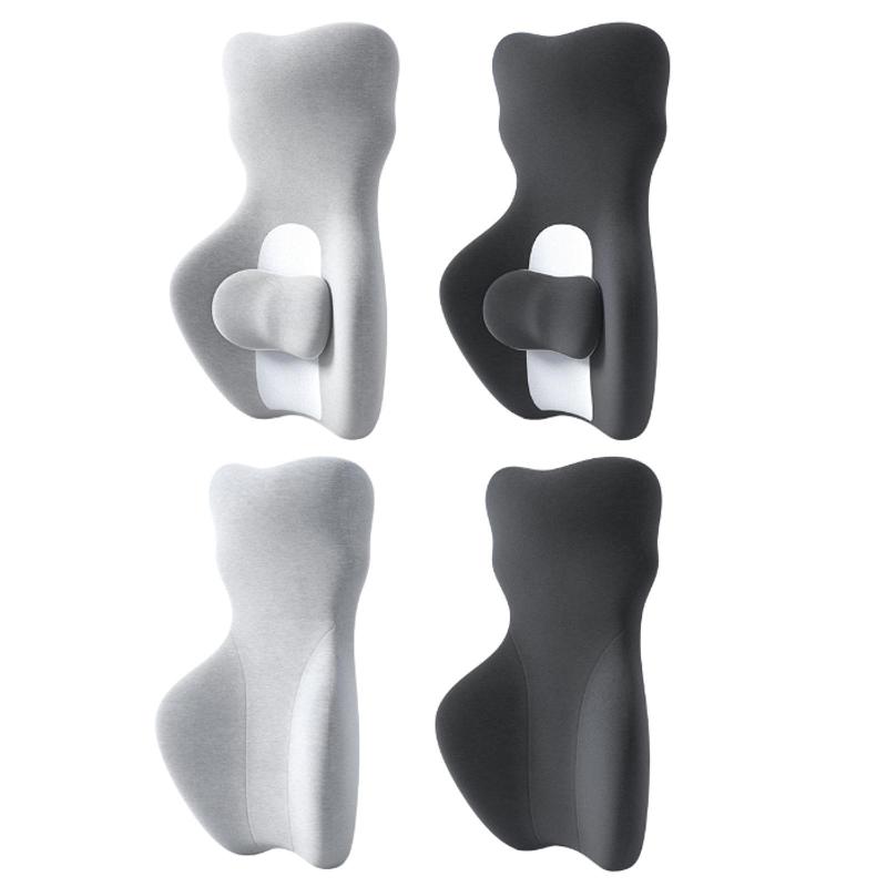 低反発素材 腰サポートクッション 背もたれサポート枕 軽量 通気 シートクッション リビング オフィス アクセサリー