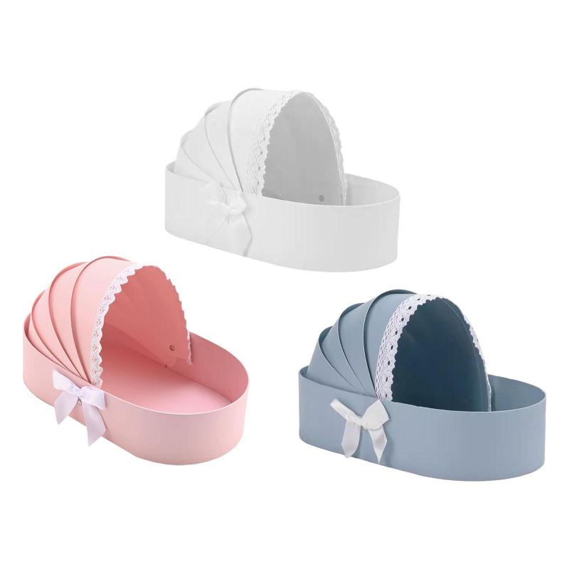 ベビーシャワーボックス.フラワーボックスフラワーアレンジメント.紙の段ボール箱.ゆりかごの花のバス..