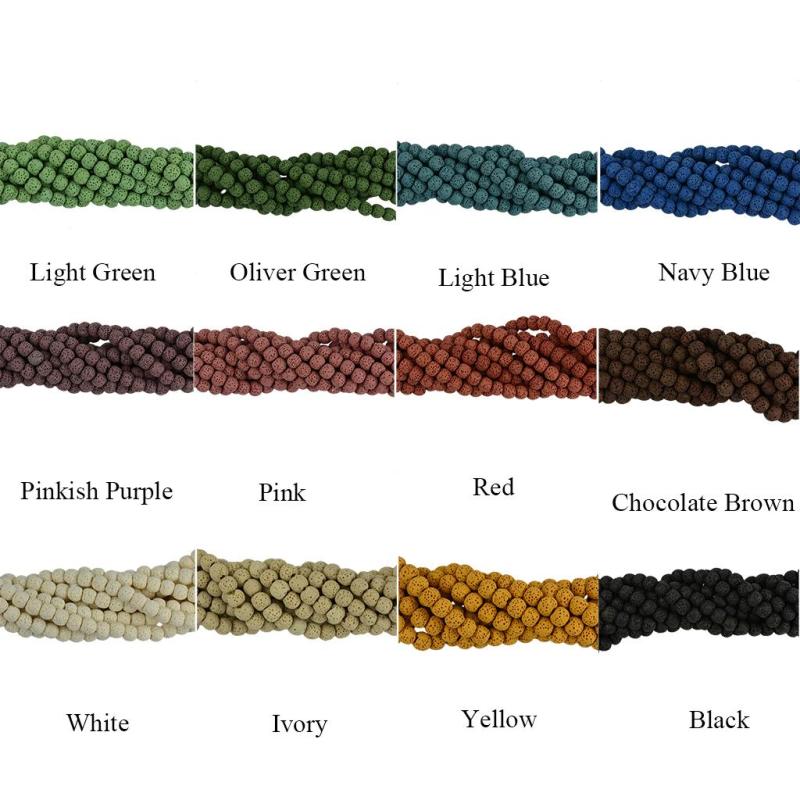 ビーズ 溶岩 ルーズ ジュエリー 8ミリメートル 全11色