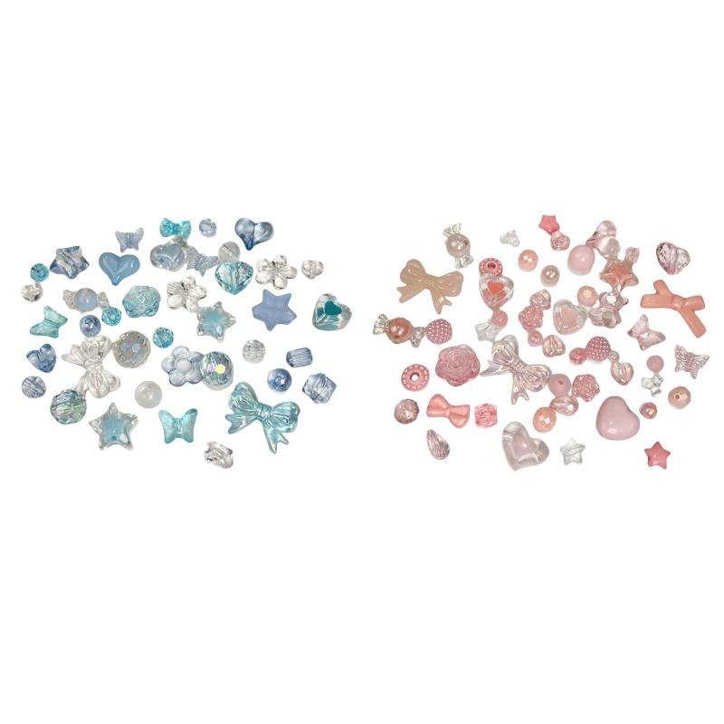 透明なアクリル ビーズちょう結びラブ ハート ブレスレット DIY 工芸品