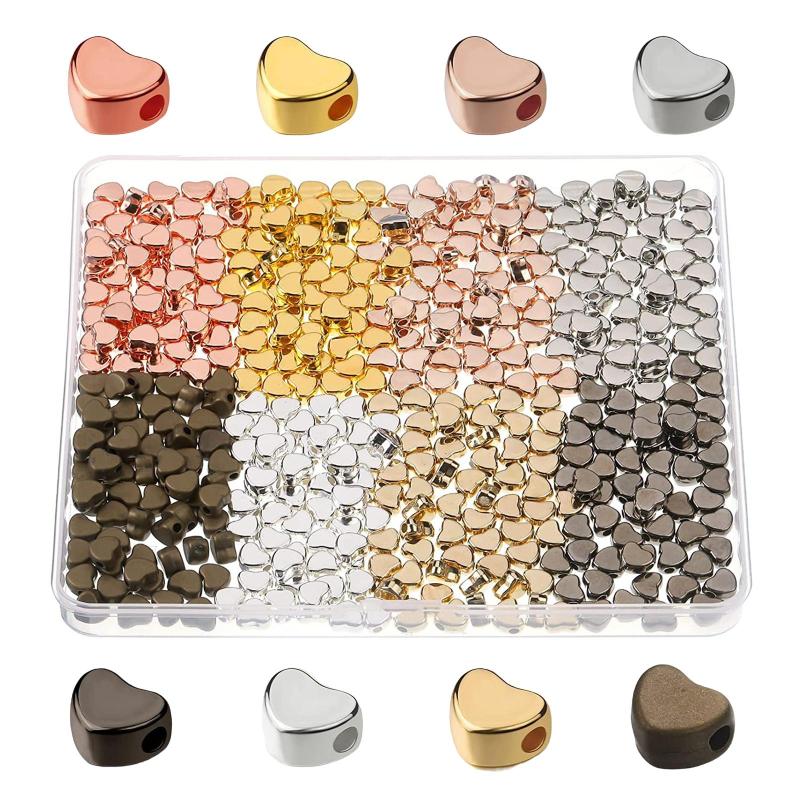 400x ハートビーズ ルースビーズ DIY ジュエリー作り 手作りキーチェーン